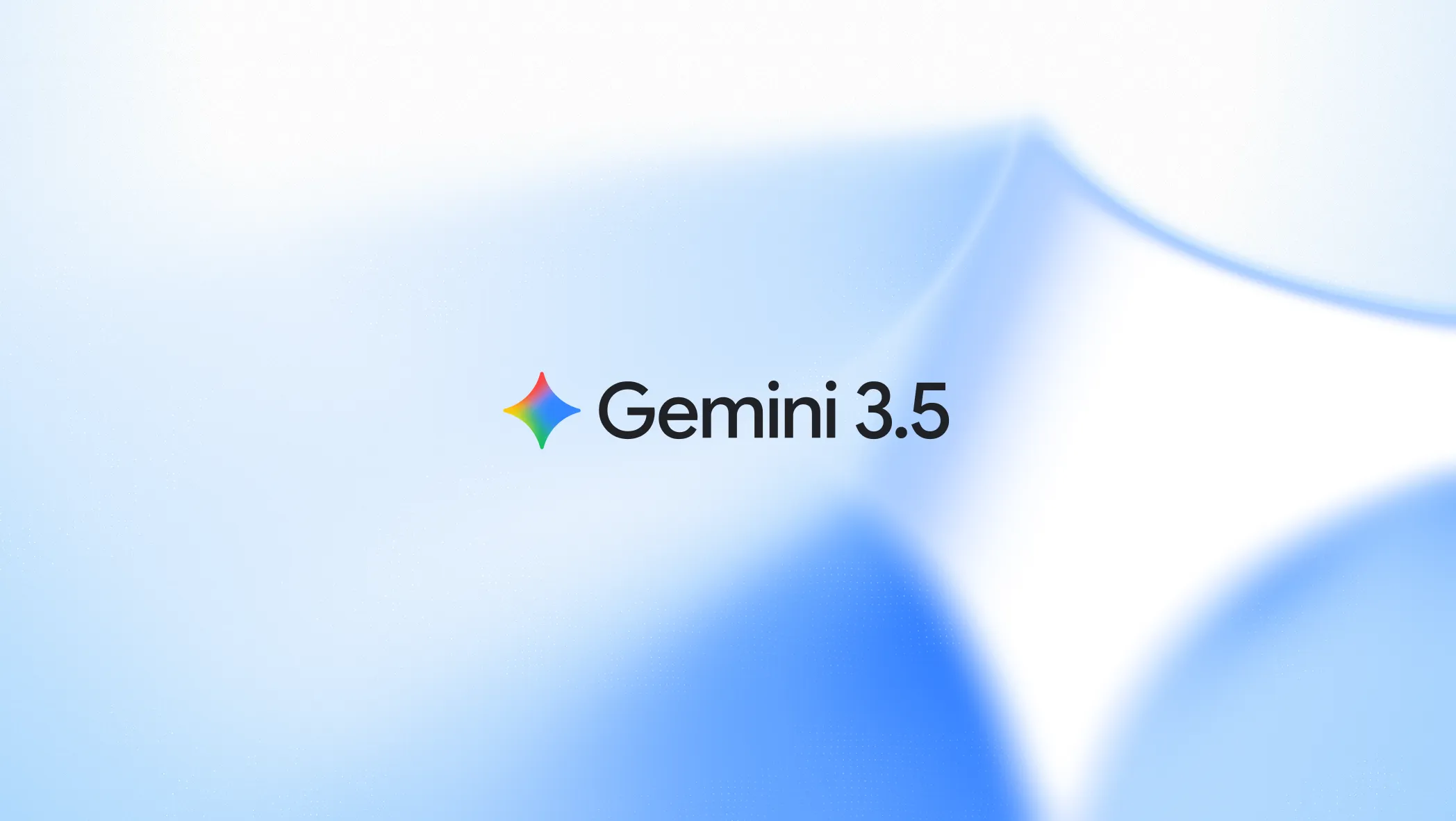 Gemini 3.5 wordmark on a light blue background
